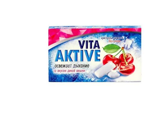 Vita Aktive Резинка жевательная, жевательная резинка, вишня, 12 шт.